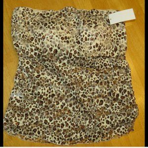 Lingerie Solutions Leopard Print Lace Strapless Cami Size XL